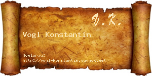 Vogl Konstantin névjegykártya